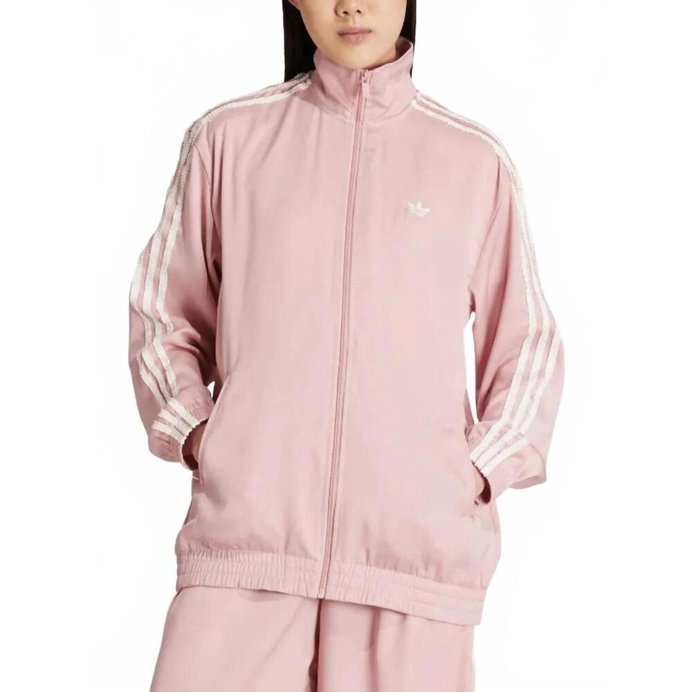 NEW ADIDAS striped track jacket in pink
